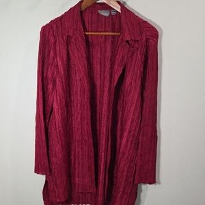 Chico's Red Textured Blazer Great For The HOLIDAYS